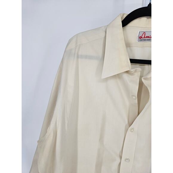 Lim's Men's Long Sleeve Button Down Cream Casual Custom Shirt Size 2XL - Picture 2 of 4